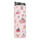 Roze Pompoen Thermische Tumbler Thermosbeker (Geroteerd rechts)