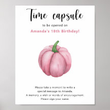 Roze Pompoen Tijd Capsule 1e verjaardag