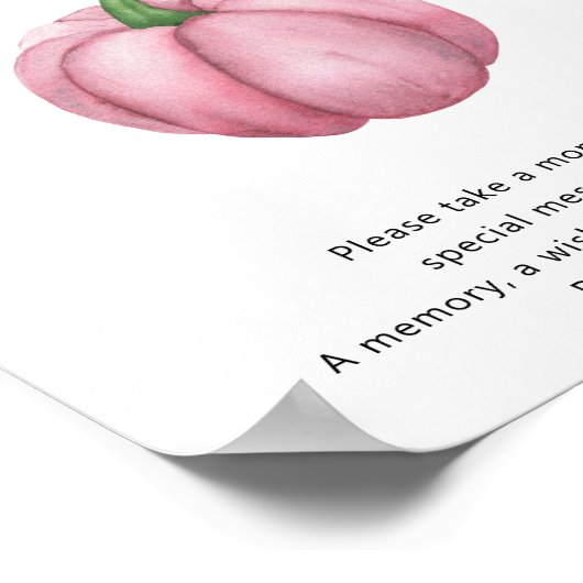 Roze Pompoen Time Capsule 1e verjaardag Poster (Hoek)