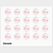 Roze Pompoen Truck Twin Dank u Ronde Sticker (Vel)