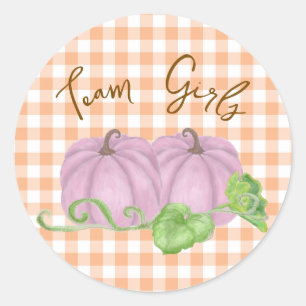 Roze pompoen tweeling geslacht onthulling Team Mei Ronde Sticker