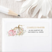 Roze Pompoen Verjaardag Retouradres Label (Insitu)