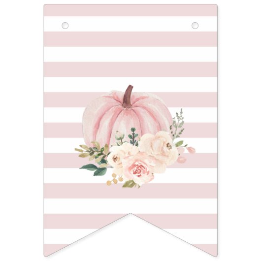Roze pompoen verjaardagsfeestje banner (Eerste vlag)
