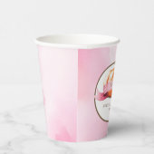 Roze Pompoen Verjaardagsfeestje Papier Cups Papieren Bekers (Rechts)