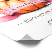 Roze Pompoen Verjaardagsfeestje Posters (Hoek)