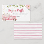 Roze Pompoen Vrachtwagen Baby shower Luier Raffle Informatiekaartje (Voorkant / Achterkant)
