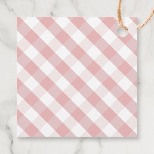 Roze Pompoen Vrachtwagen Gingham Meisje Baby showe Bedankjes Labels (Achterkant)