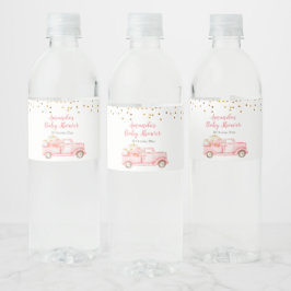 Roze Pompoen Vrachtwagen Water Fles Labels Waterfles Etiket