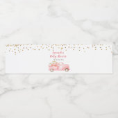 Roze Pompoen Vrachtwagen Water Fles Labels Waterfles Etiket (Enkel label)