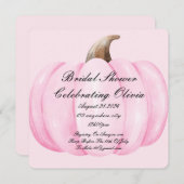 ROZE POMPOEN VRIJGEZELLENFEEST HERFST UITNODIGING (Voorkant / Achterkant)