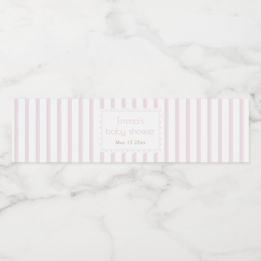 Roze pompoen Water Fles Etiket (Enkel label)