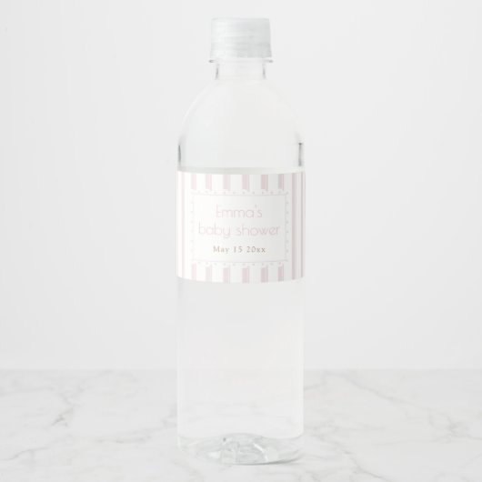 Roze pompoen Water Fles Etiket (Voorkant)