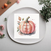 Roze Pompoen Watercolor Boho Meisje Baby Shower