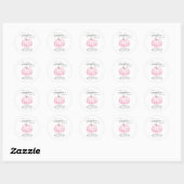 Roze Pompoen Waterverf Baby Meisje Douche Ronde Sticker (Vel)