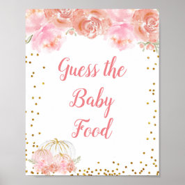 Roze pompoen Waterverf Raad Baby Poster