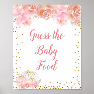 Roze pompoen Waterverf Raad Baby Poster