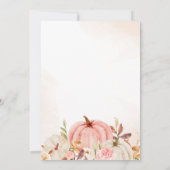 Roze Pompoen Woodland Baby shower Kaart (Achterkant)