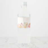 Roze Pompoen Woodland Baby shower Waterfles Etiket (Achterkant)