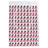 Roze Pompoen & Zwart Pet Halloween Gift Paper Bag Medium Cadeauzakje (Voorkant)