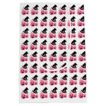 Roze Pompoen & Zwart Pet Halloween Gift Paper Bag