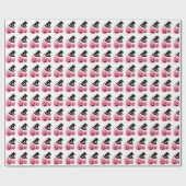 Roze Pompoen & Zwart Pet Halloween Verpakkingsdocu Cadeaupapier (Vlak)