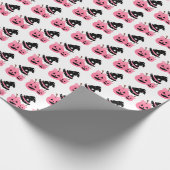 Roze Pompoen & Zwart Pet Halloween Verpakkingsdocu Cadeaupapier (Hoek)