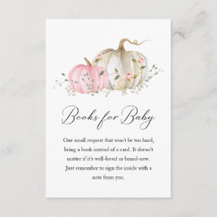Roze pompoenboek Baby shower Boek voor Baby Enclos Informatiekaartje