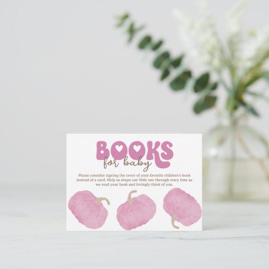 Roze pompoenboeken voor Baby Enclosure Kaart (Staand voorkant)