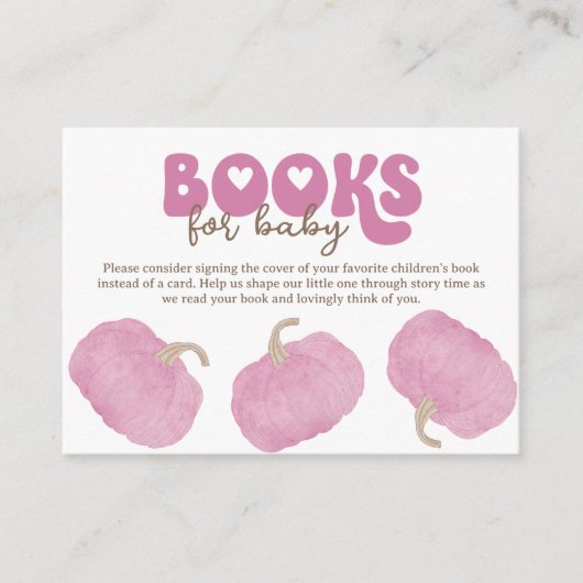 Roze pompoenboeken voor Baby Enclosure Kaart (Voorkant)