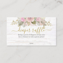 Roze pompoendopje voor luierraffle informatiekaartje