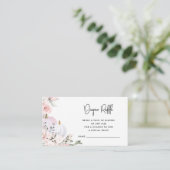 Roze pompoendopje voor luierraffle informatiekaartje (Staand voorkant)