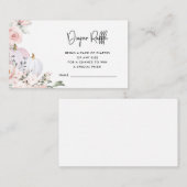 Roze pompoendopje voor luierraffle informatiekaartje (Voorkant / Achterkant)