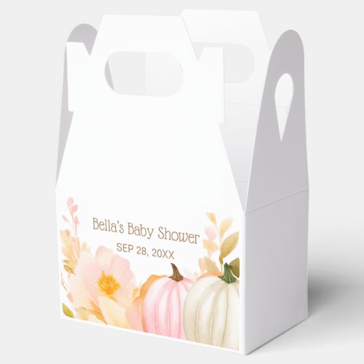 Roze pompoenen Baby shower Bedankdoosjes (Geopend)