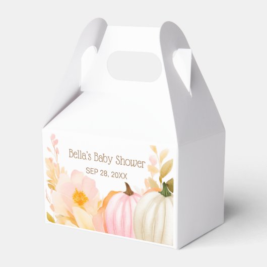 Roze pompoenen Baby shower Bedankdoosjes (Voorkant Zijde)