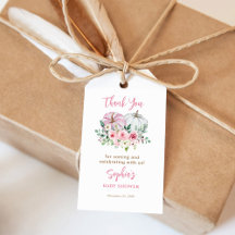 Roze Pompoenen Baby Shower Bedankt