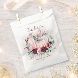 Roze pompoenen Baby shower Bedankzakje