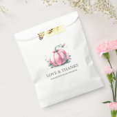 Roze pompoenen Baby shower Bedankzakje (Gezegeld)