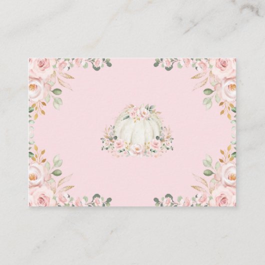 Roze pompoenen Baby shower Dappere Raffle Informatiekaartje (Achterkant)