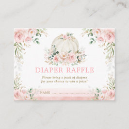 Roze pompoenen Baby shower Dappere Raffle Informatiekaartje