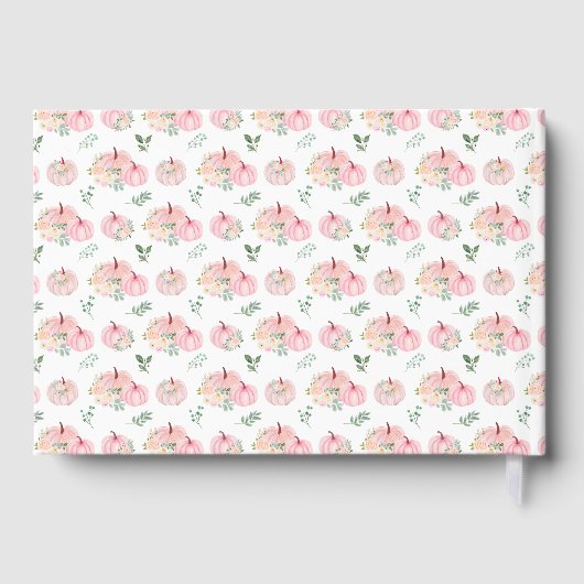Roze pompoenen Baby shower Gastenboek (Achterkant)