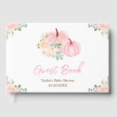 Roze pompoenen Baby shower Gastenboek (Voorkant)