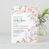 Roze pompoenen Baby shower Kaart (Staand voorkant)