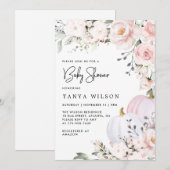 Roze pompoenen Baby shower Kaart (Voorkant / Achterkant)