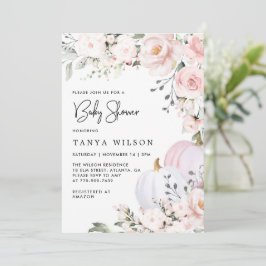 Roze pompoenen Baby shower Kaart