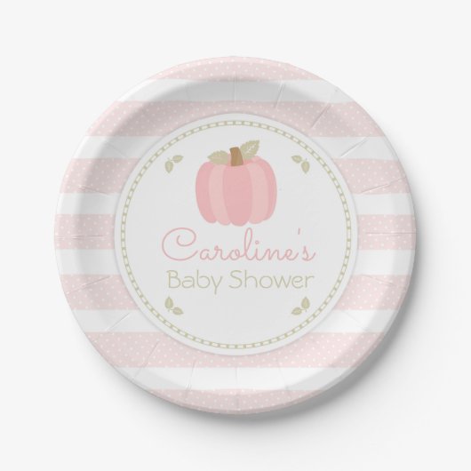 Roze pompoenen Baby shower Papier Bord (Voorkant)