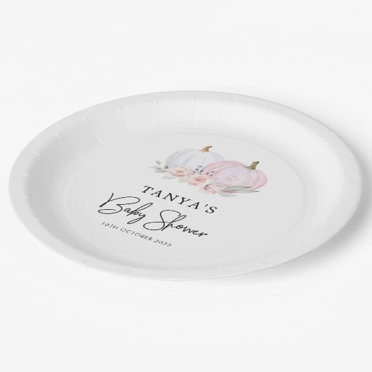 Roze pompoenen Baby shower Papier Bord (Gekanteld)