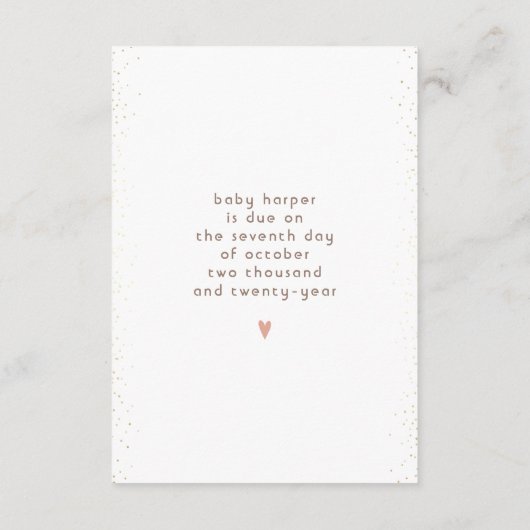 Roze pompoenen Baby shower Roze gouden Bedankt (Achterkant)