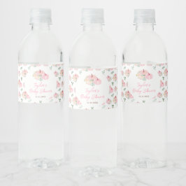 Roze pompoenen Baby shower Waterfles Etiket