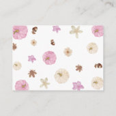 Roze Pompoenen Bloemen Baby shower Luier Raffle Informatiekaartje (Achterkant)