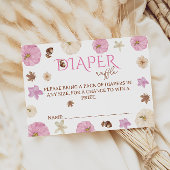 Roze Pompoenen Bloemen Baby shower Luier Raffle Informatiekaartje